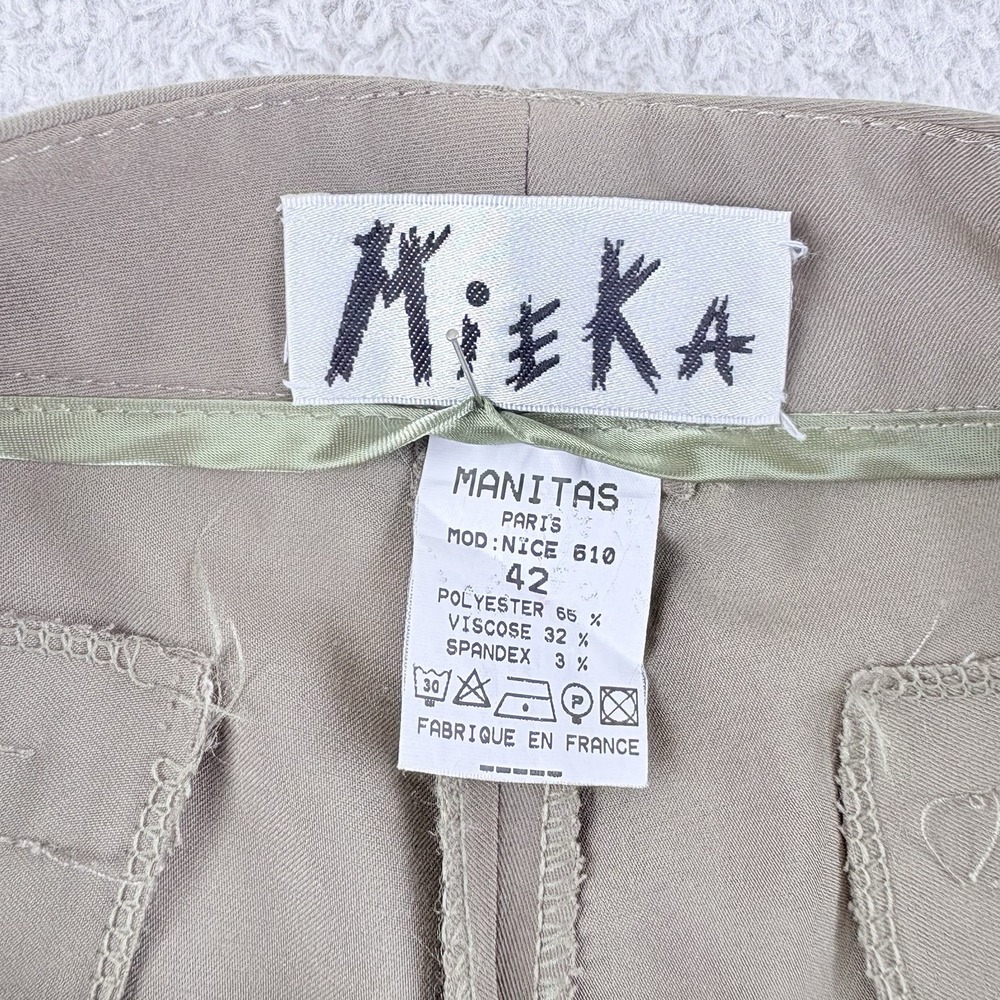 Mieka Straight Leg Dress Pants Taupe Womens EU 42 US 10 12 Made in France - Picture 7 of 15